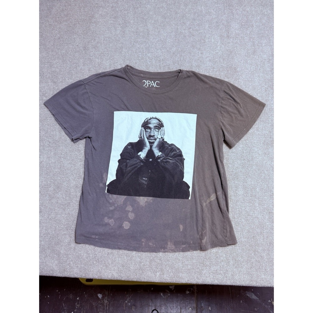 2PAC SHAKUR 2PAC Rap Hip Hop Gray Official T-Shirt Men's‎ L
